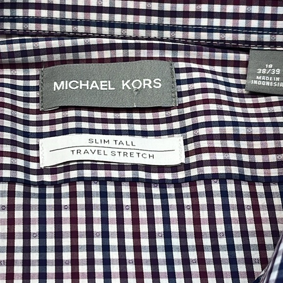 NWT Michael Kors Button Down Shirt Slim Tall Size 18 38/39 2XL - Picture 2 of 11